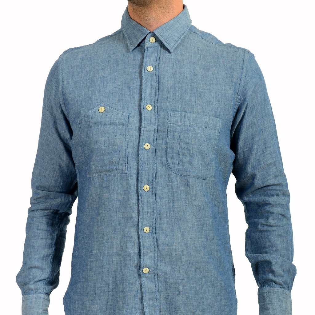Glanshirt A Slowear Brand Blue Long Sleeve Dress Shirt Us 17 It 43